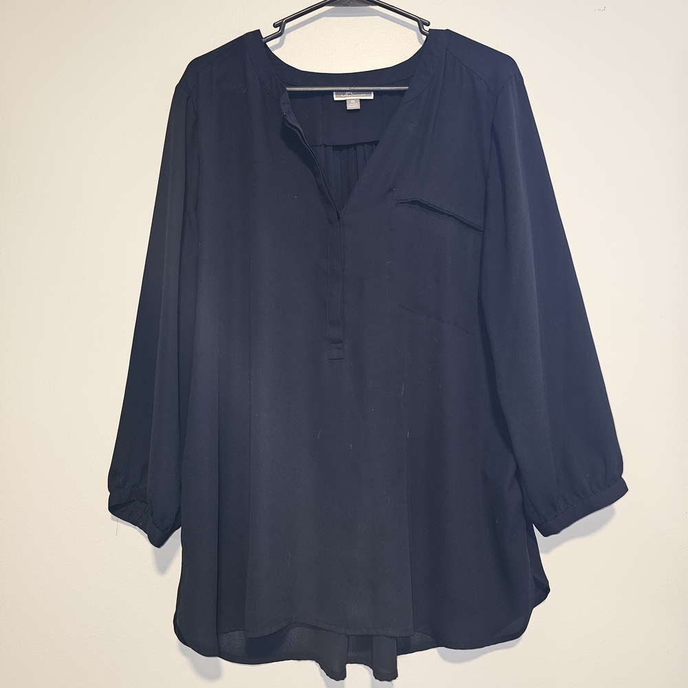 JM Collection Black Blouse